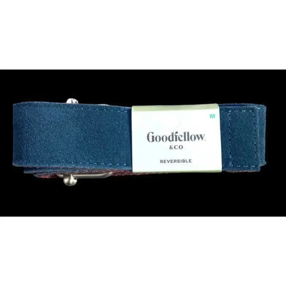 Goodfellow & Co Men's Reversible Belt Blue Maroon Size Medium NWT